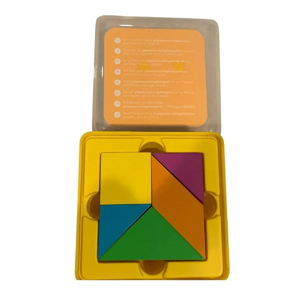 Osmo Tangram Replacement Pieces 7 Wooden Shapes & Yellow‎ Case NO BASE